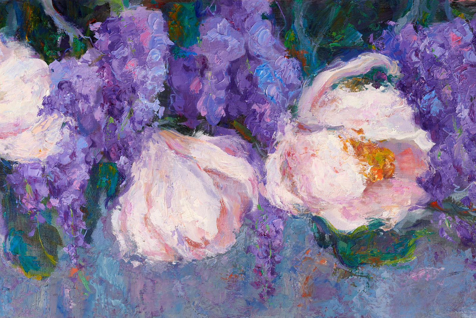 Silk Scarves: Wisteria and Magnolias