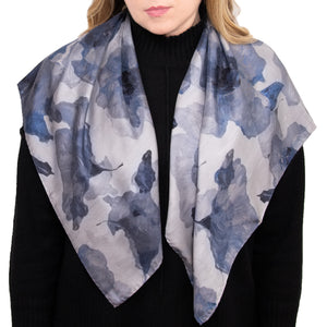 Blue Whispers, 35-inch Square Italian Silk Scarf - NEW!
