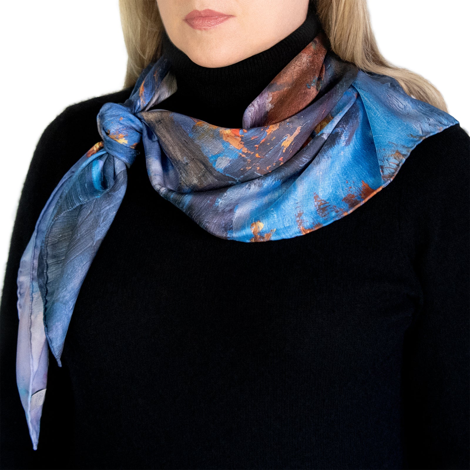 Twilight Reflections, 35-inch Square Italian Silk Scarf - NEW!