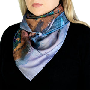 Twilight Reflections, 35-inch Square Italian Silk Scarf - NEW!