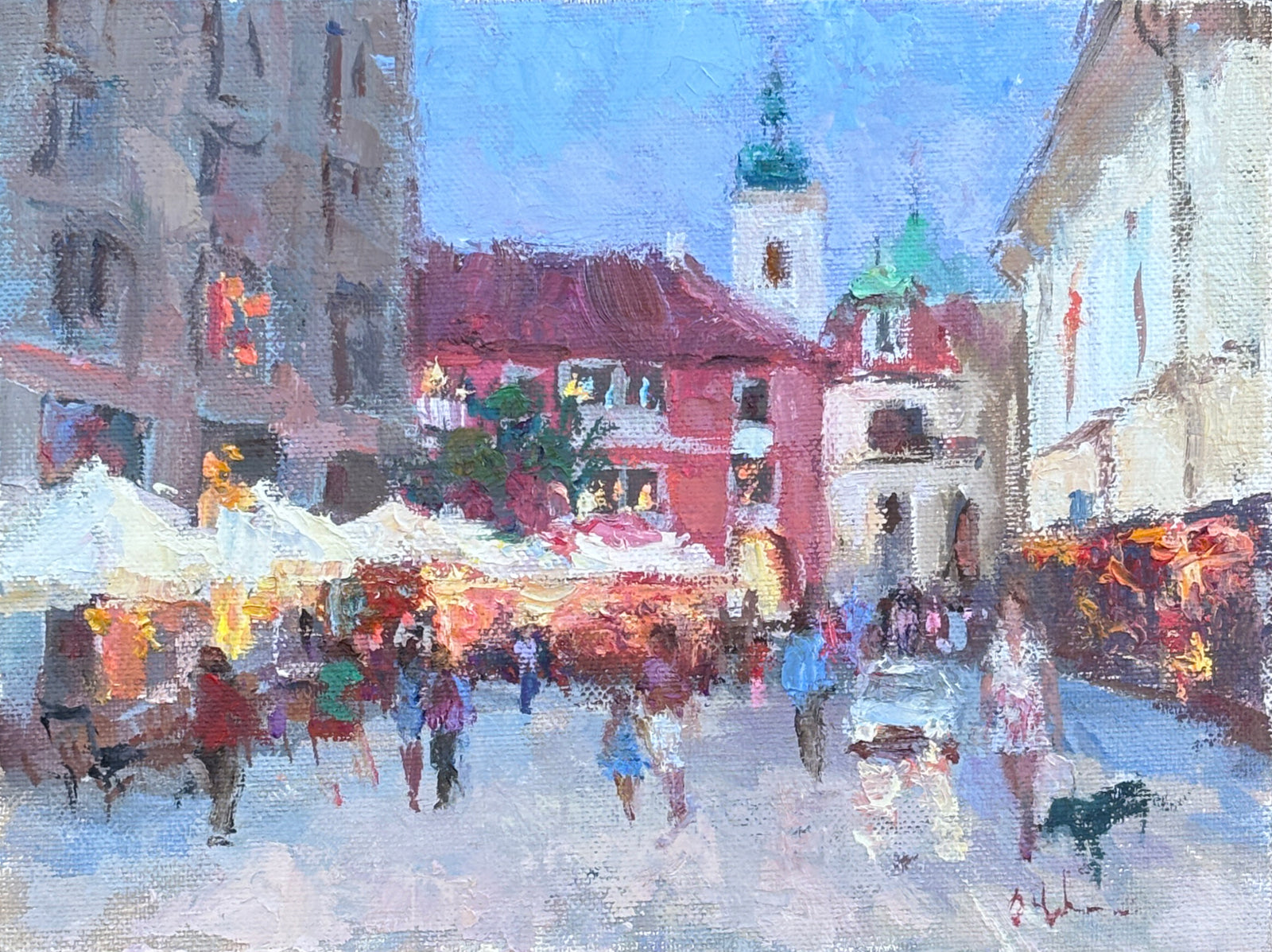 Evening in the Square - SOLD