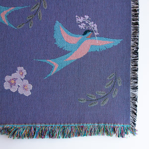 Where the Garden Flies (Dusky Violet) - Woven Art Throw Blanket