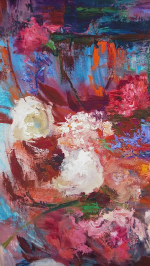 Orange Bouquet, 16.5-inch Square Italian Silk Scarf