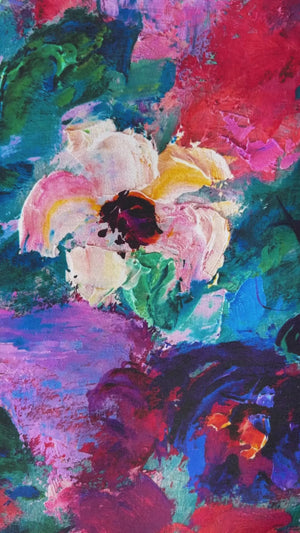 Enchanted Garden, 35-inch Square Italian Silk Scarf