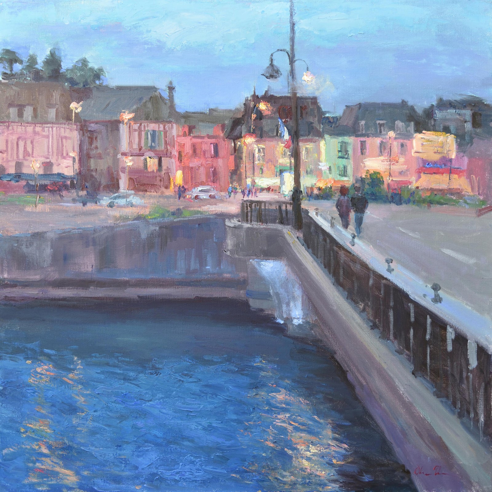 Evening Stroll over the Bridge - SOLD