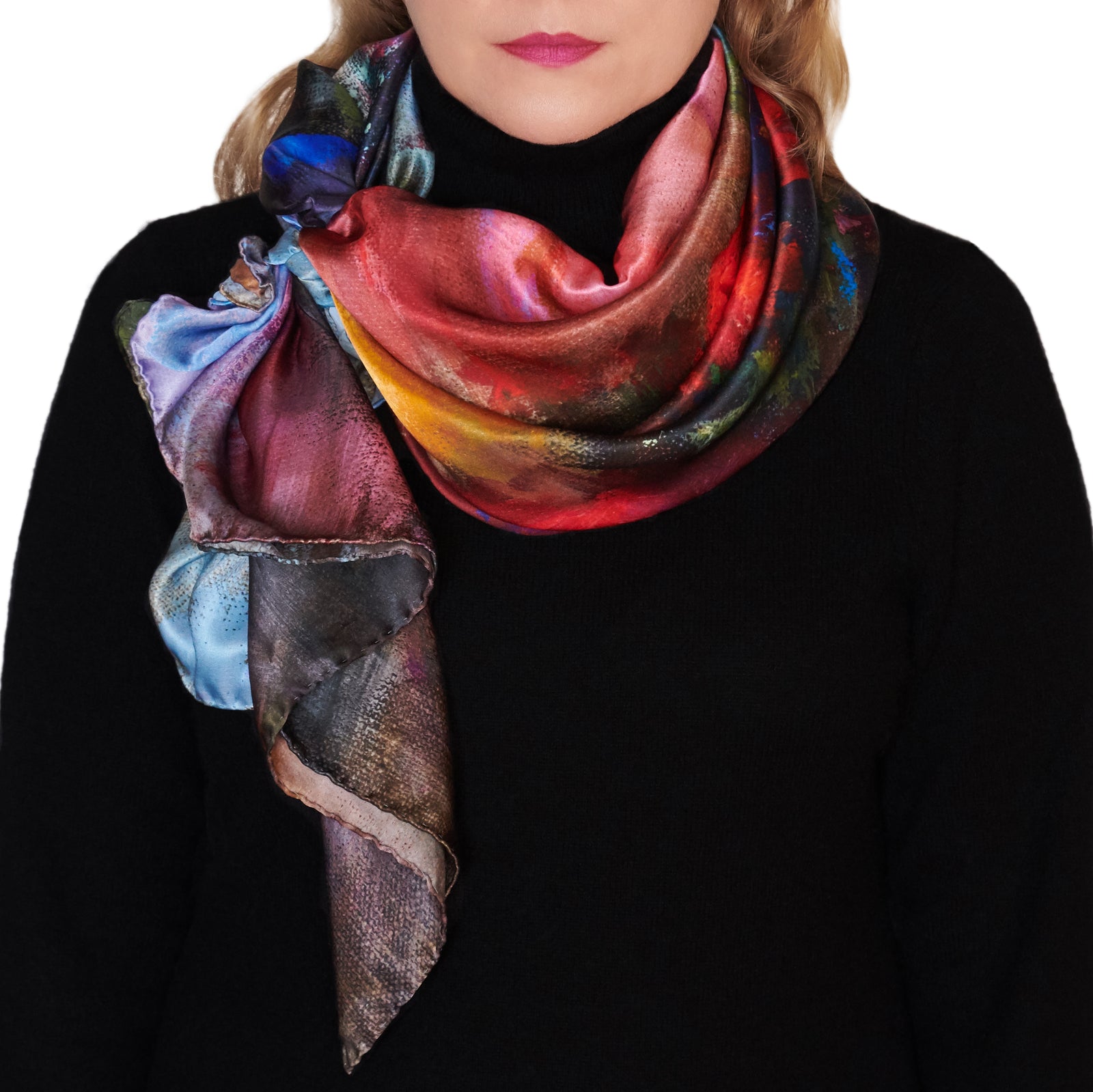 Spring Is Coming, 43-inch Square Italian Silk Scarf